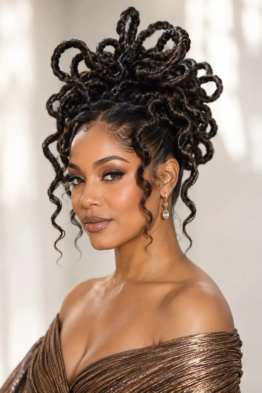 Elaborate Braided Updo for Thick Curls Elaborate Braided Updo for Thick Curls — Prom Hairstyles for Curly Hair
