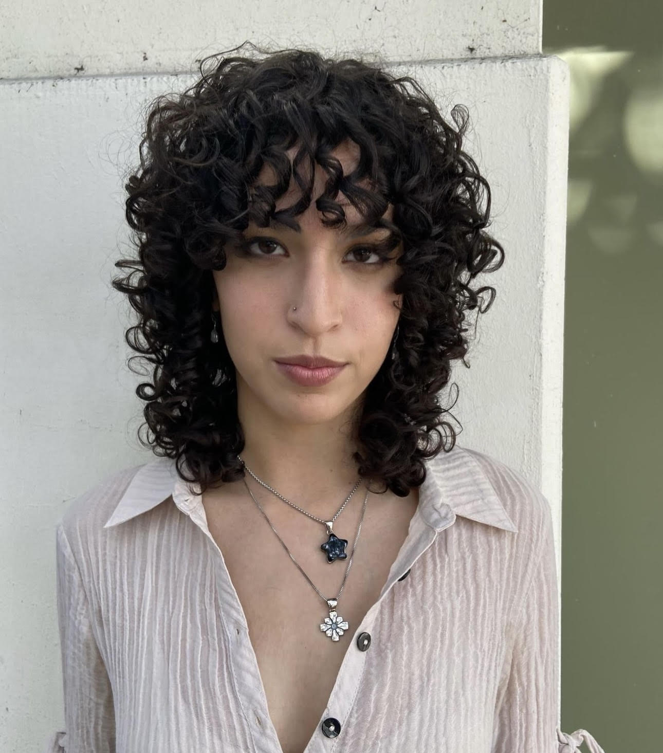 Shaggy Layers With Curly Bangs — 3B Hairstyles