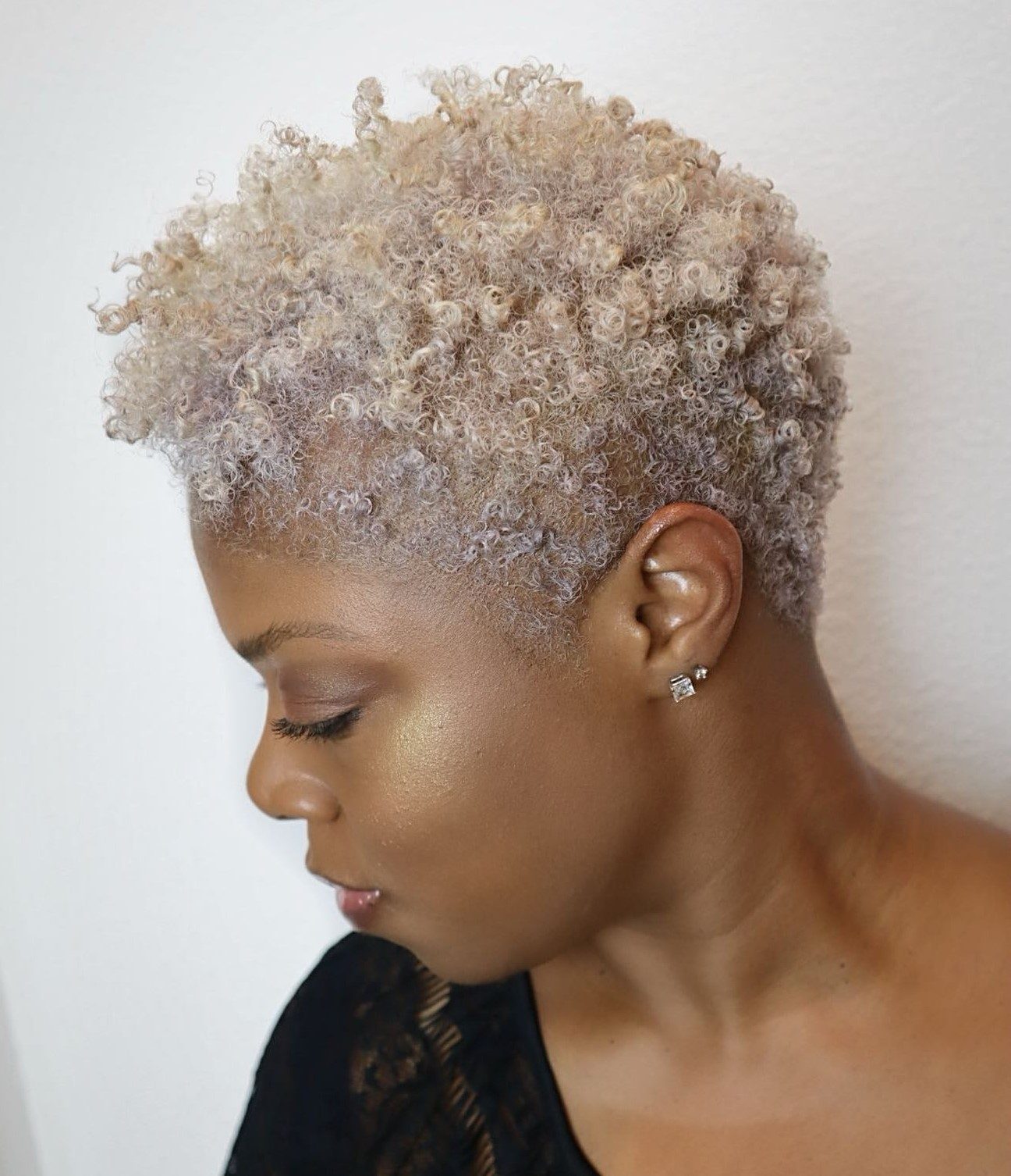 Short Platinum Blonde Afro Short Platinum Blonde Afro — Natural Hairstyles for Black Women