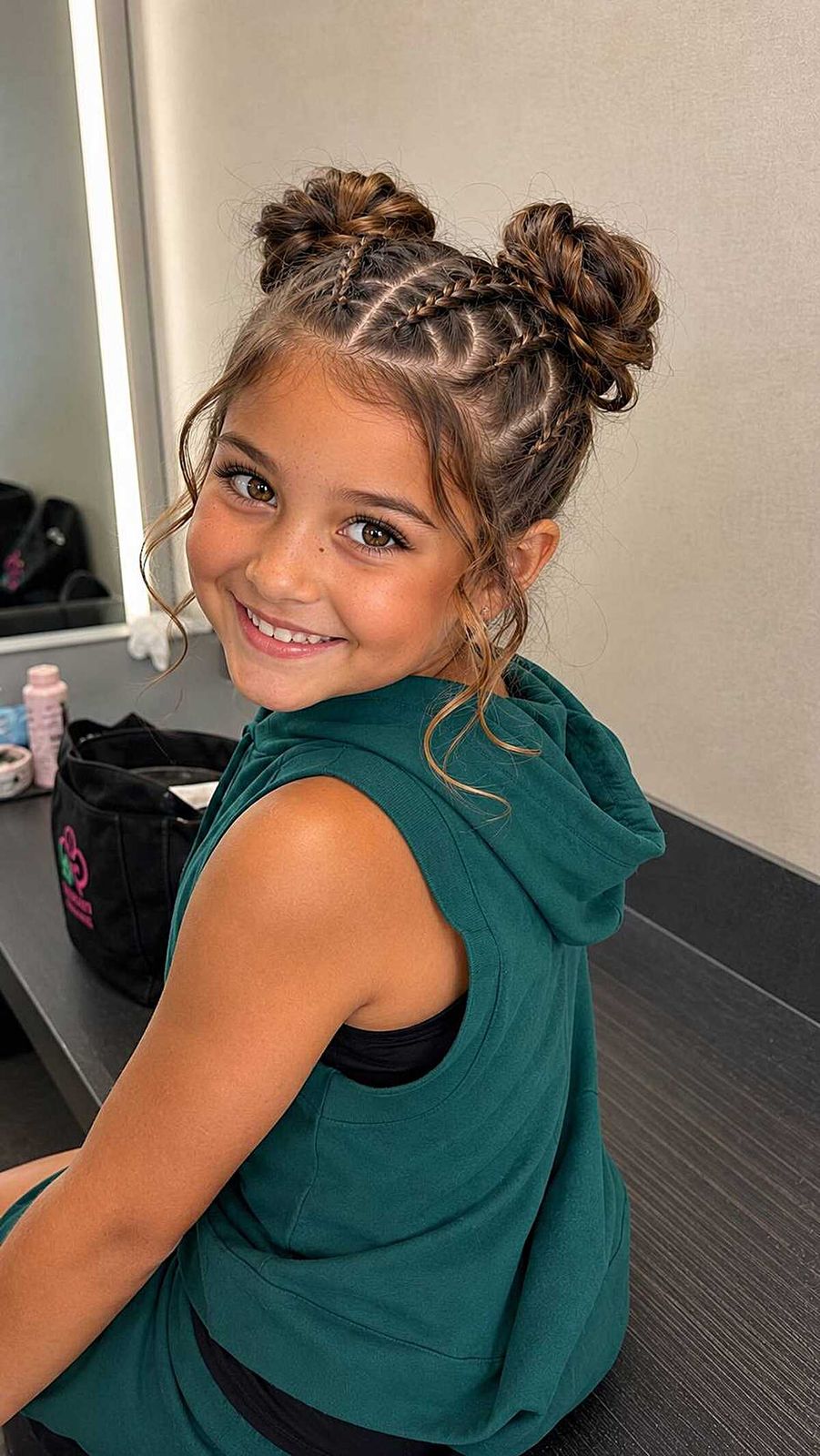 Two High Buns With Intricate Braids — Dance Recital Hairstyles
