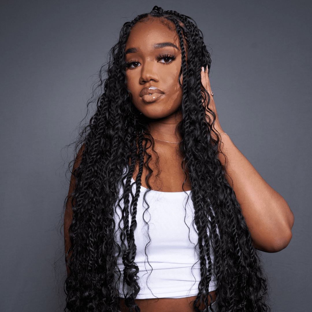 Mid-Back Voluminous Twist Braids With Curls — Braids for Long Hair
