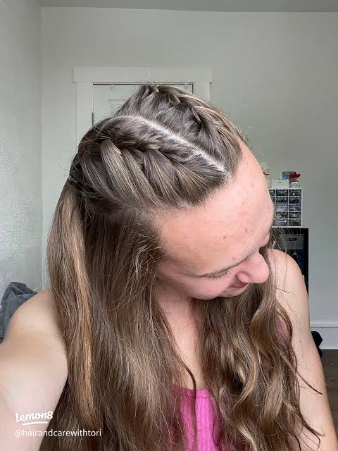 Thick Straight Side French Braid