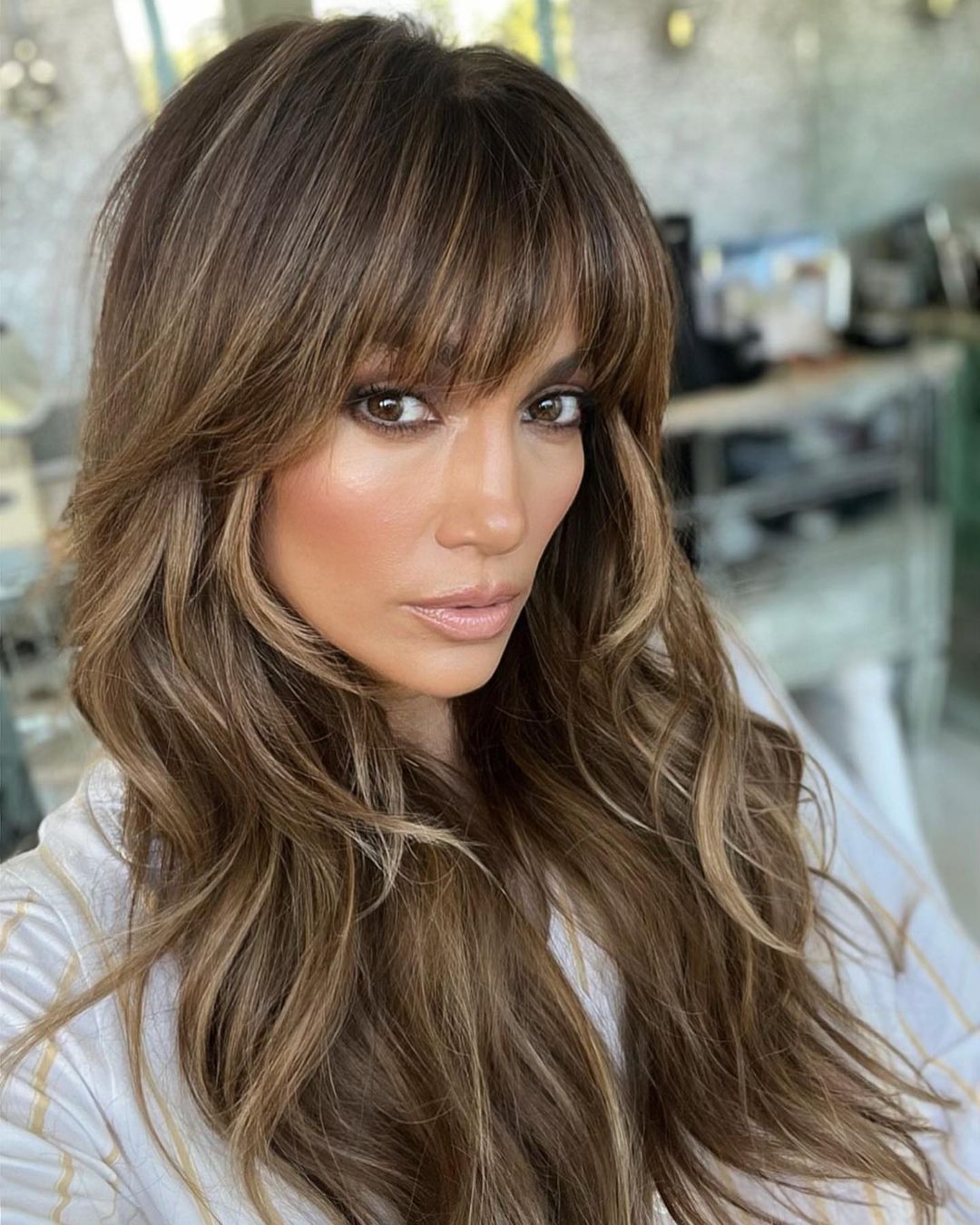 Long Dark Brown Waves With Caramel — Photoshoot Hairstyles