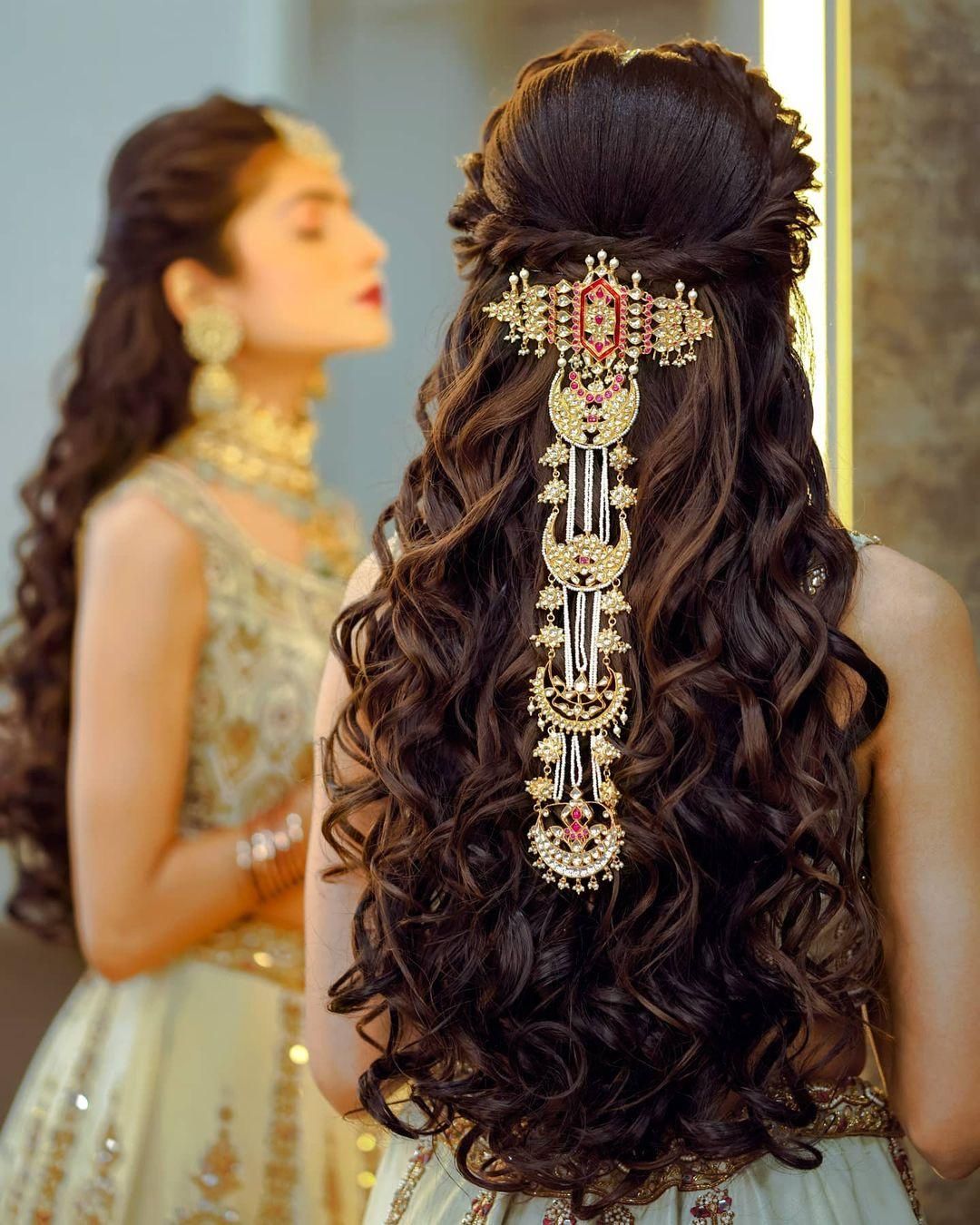 Ornate Accessory Half-Up, Half-Down — Engagement Photo Hairstyles