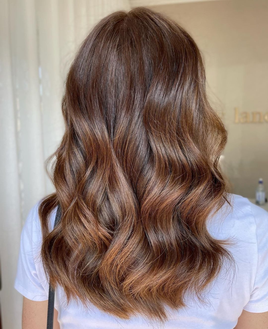 Chocolate With Copper Curtain Bangs Chocolate With Copper Curtain Bangs — Copper Brown Hair