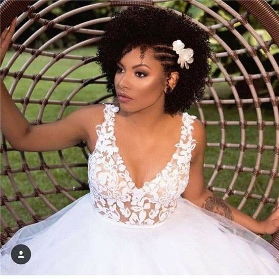 Short Textured Afro With Side Bangs Short Textured Afro With Side Bangs — Wedding Hairstyles for Black Women