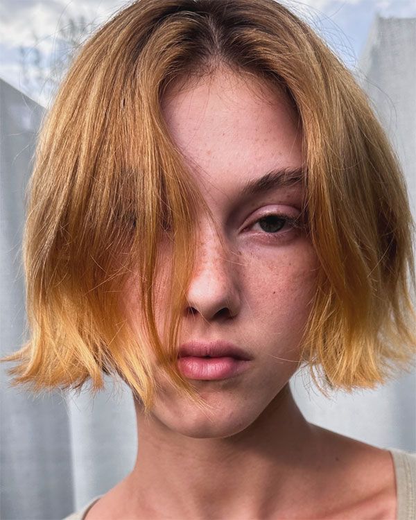 Blunt Golden Blonde Ear-Length Bob — Haircuts for Straight Hair