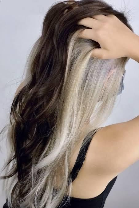 Half Black, Half Blonde Split Dye Half Black, Half Blonde Split Dye — Black and Blonde Hair