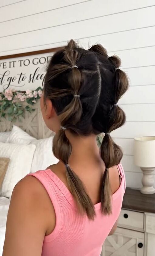 Shoulder Length Short Dark Brown Double Bubble Braids Shoulder Length Short Dark Brown Double Bubble Braids