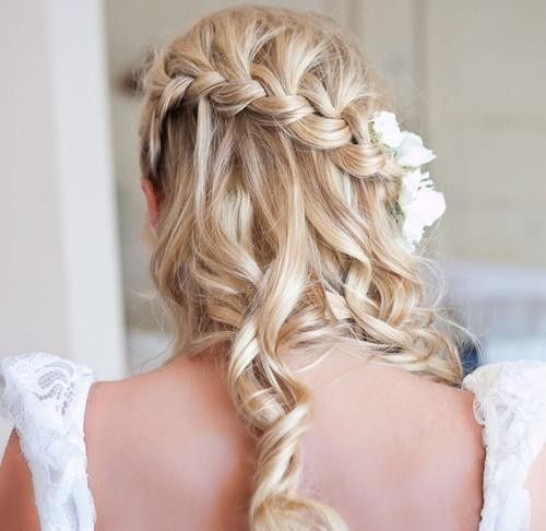 Waterfall Braid With Loose Waves Waterfall Braid With Loose Waves — Wedding Hairstyles for Thin Hair