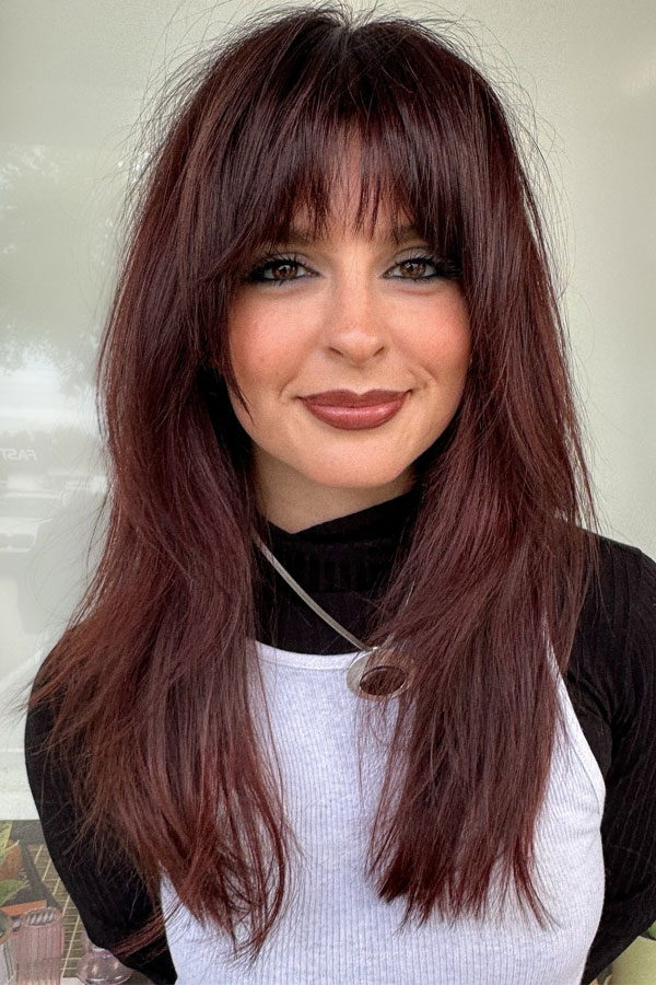Mid-Back Shag With Curtain Bangs — Choppy Layers