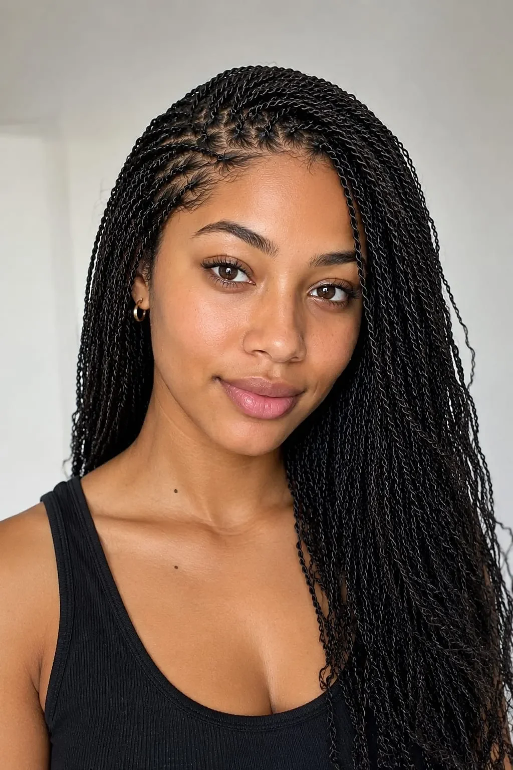 Mid-Back Micro Twists — Two Strand Twists