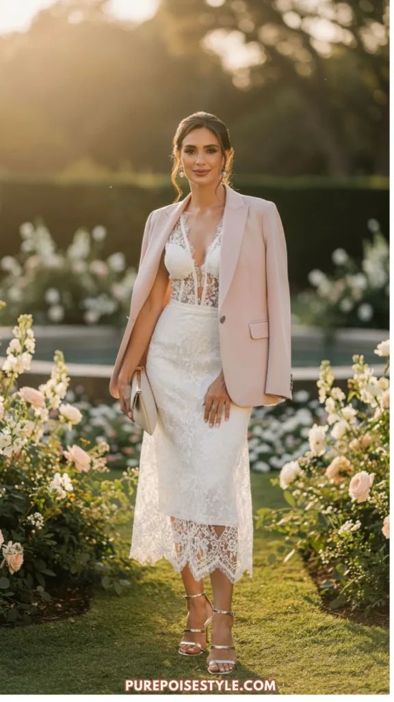 White Lace Midi: Event Layering — Lace Dress Outfits