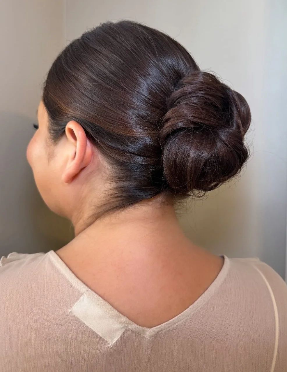 Smooth Polished Finish Visual Idea Smooth Polished Finish Visual Idea — Sleek Bun Wedding Hair