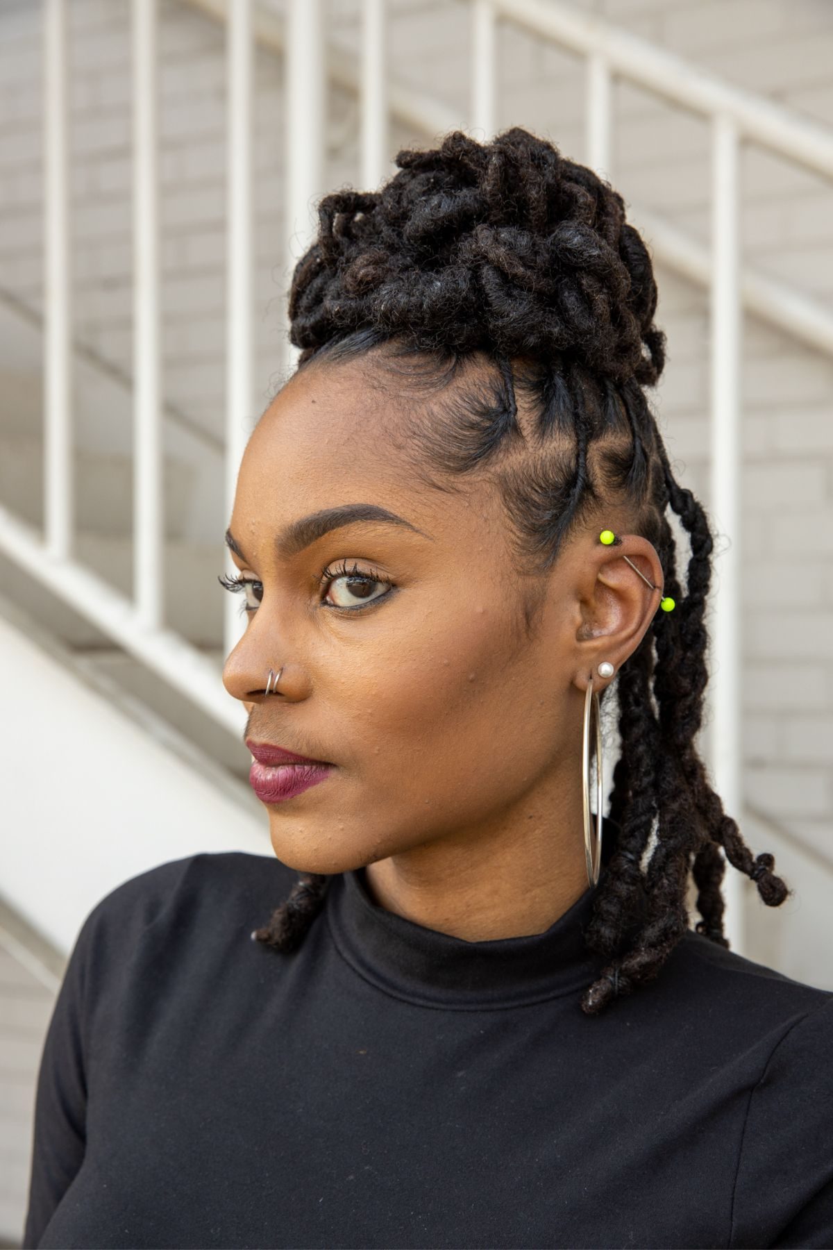 High Updo with Cascading Locs High Updo with Cascading Locs — Protective Hairstyles