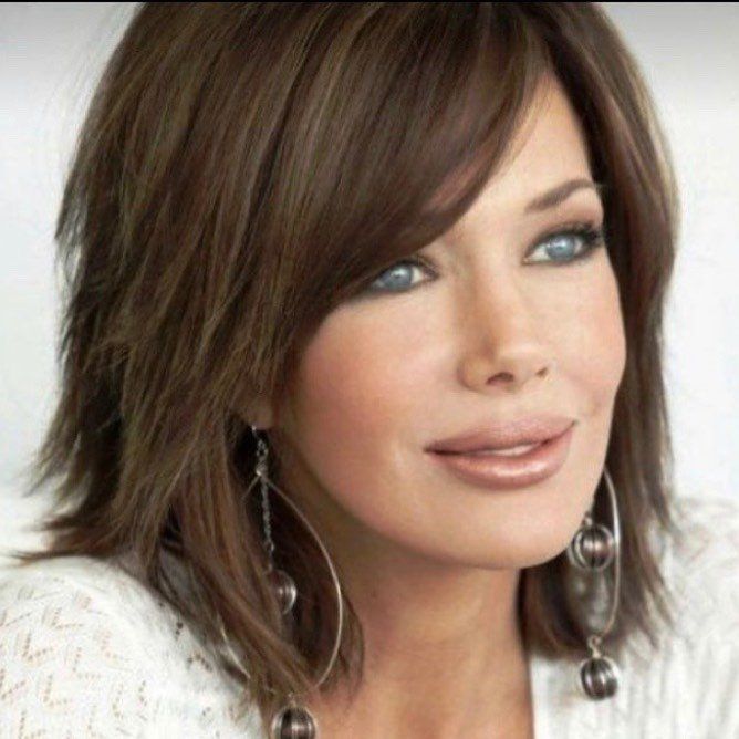 Dark Brown Shag With Choppy Layers — Hairstyles for Double Chin