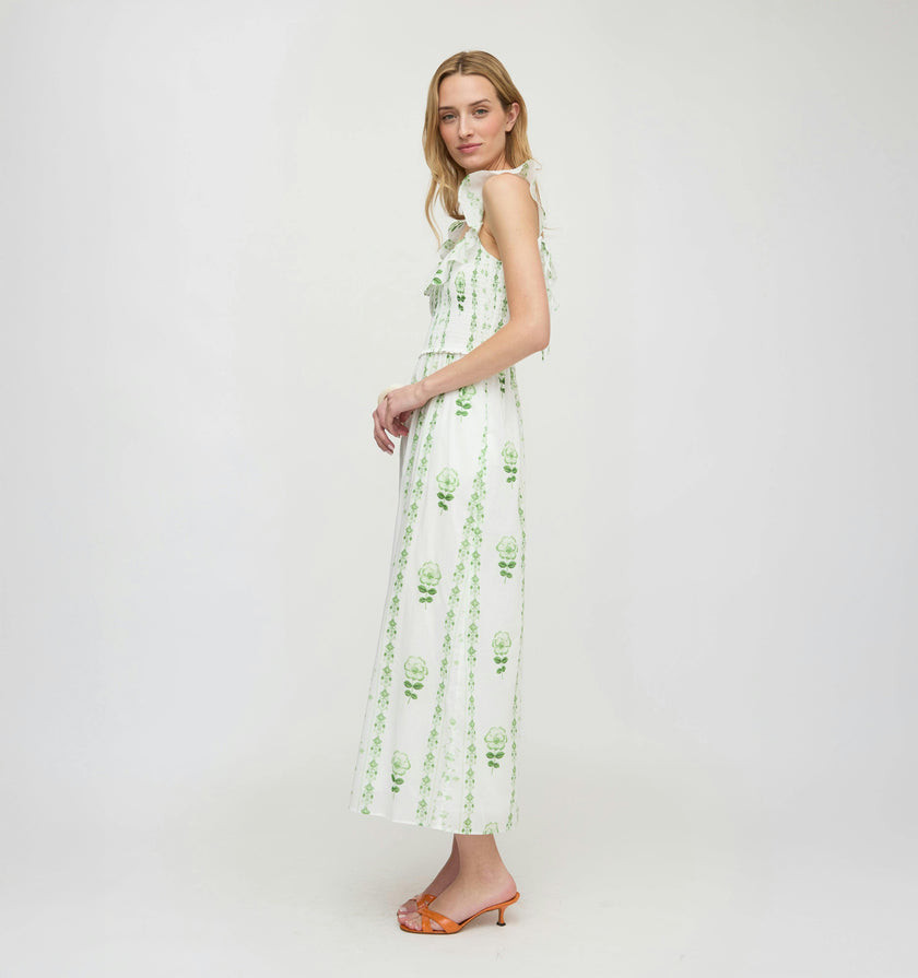 White Floral Nap Dress with Orange Mules White Floral Nap Dress with Orange Mules — Nap Dresses