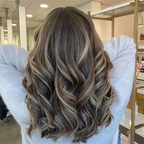 Medium Brown With Striking Ash Blonde Lowlights Medium Brown With Striking Ash Blonde Lowlights