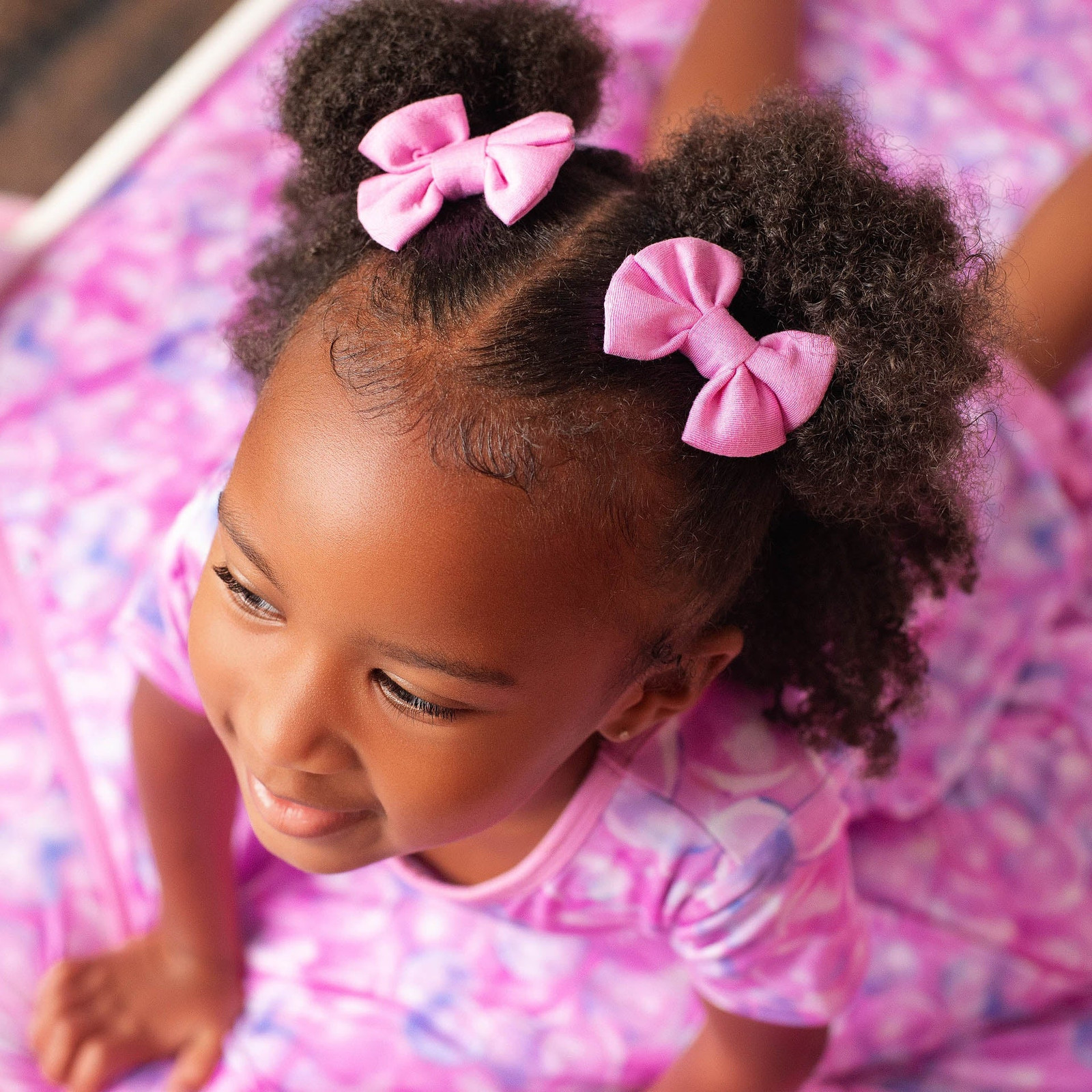 Coily Pigtails With Pink Bows Coily Pigtails With Pink Bows — Baby Girl Hairstyles