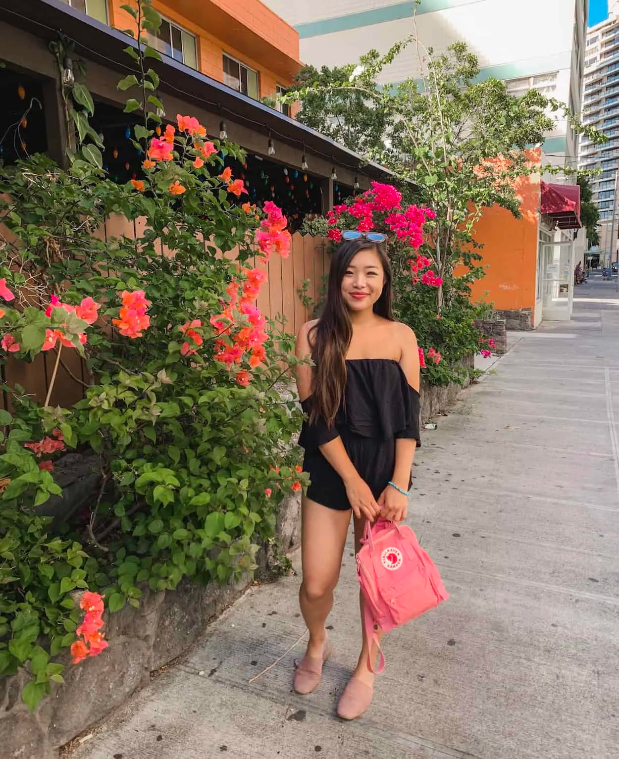 Chic Black Off-the-Shoulder Set for Sightseeing Chic Black Off-the-Shoulder Set for Sightseeing — Oahu Outfits