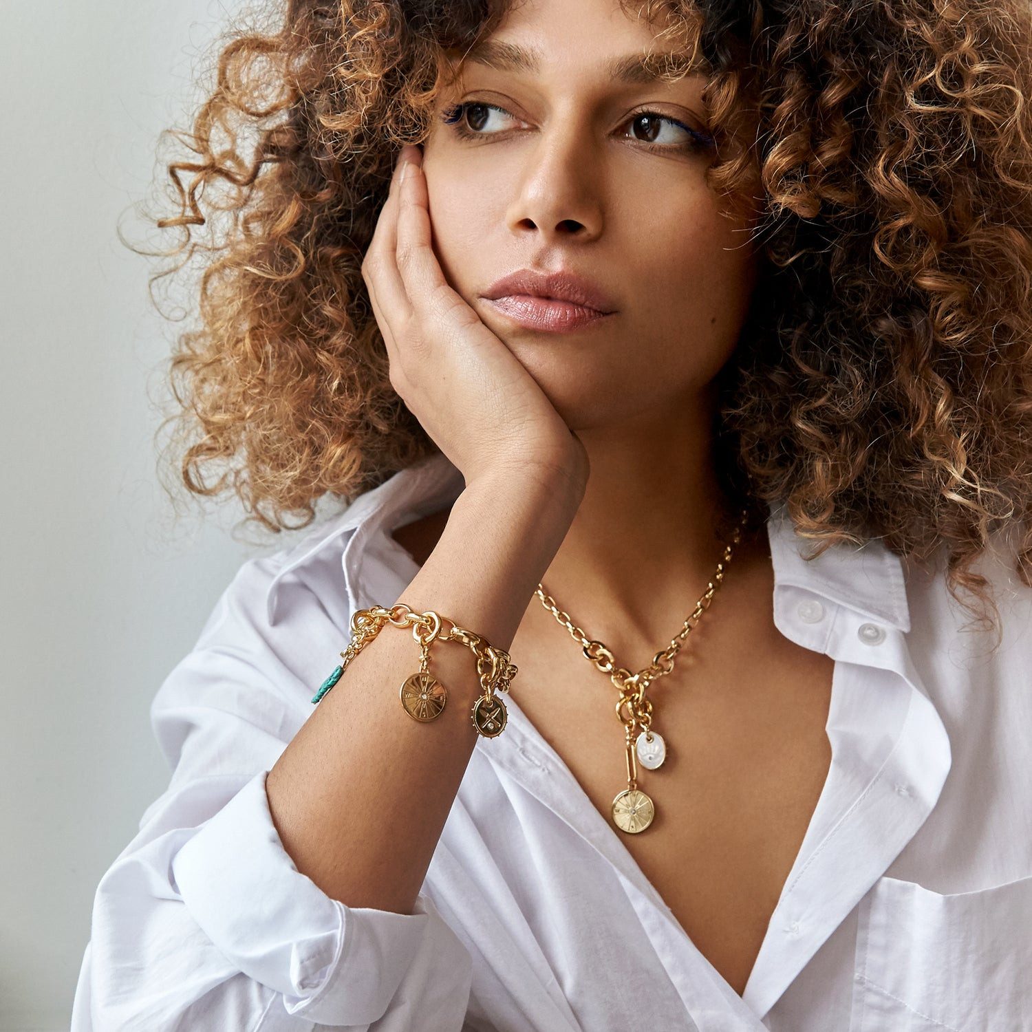 Coin Charm Necklace and Bracelet Set Coin Charm Necklace and Bracelet Set — Charm Necklaces