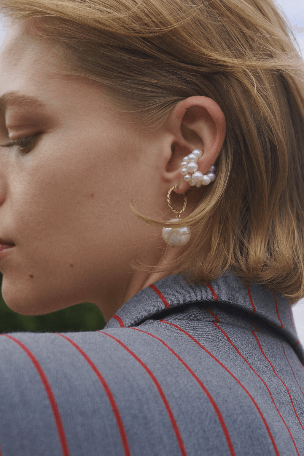 Elegant Pearl Ear Cuff with Matching Blazer Elegant Pearl Ear Cuff with Matching Blazer — Ear Cuffs