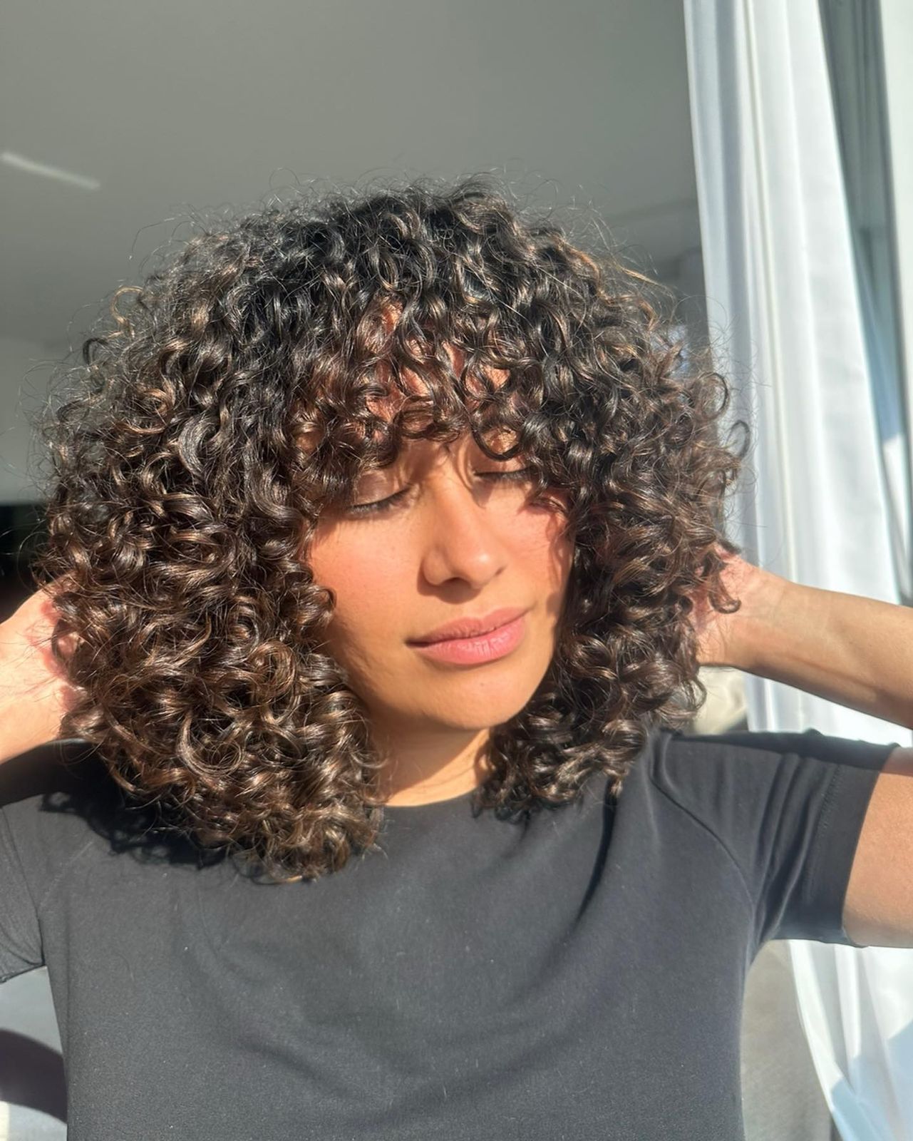 Shag Visual Idea — Balayage Curly Hair