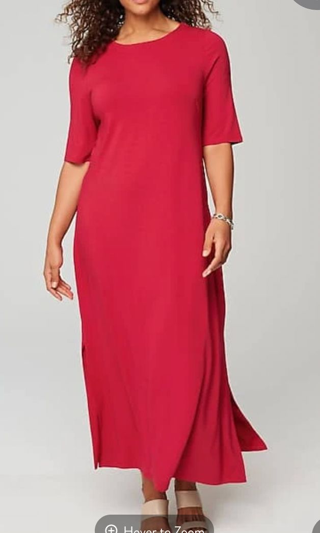Red Jersey Knit Maxi Dress for Casual Daywear Red Jersey Knit Maxi Dress for Casual Daywear — Dresses for Women Over 60