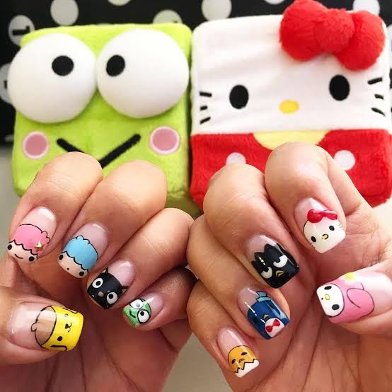 Vibrant Hand-Painted Sanrio Character Nails — Sanrio Nails