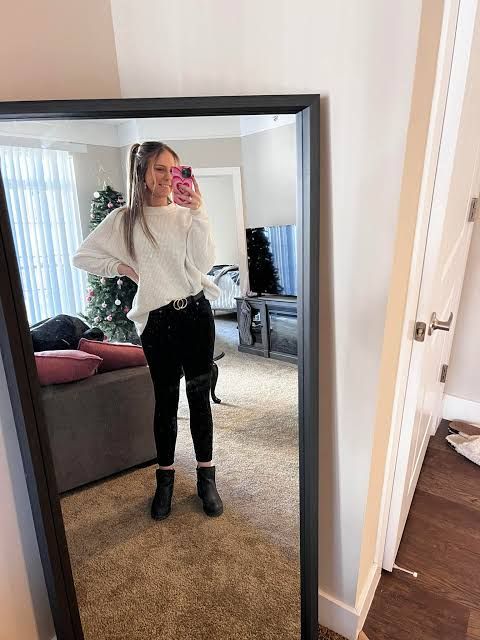 Textural Warmth: Cable Knit Sweater with Black Pants Textural Warmth: Cable Knit Sweater with Black Pants — Substitute Teacher Outfits
