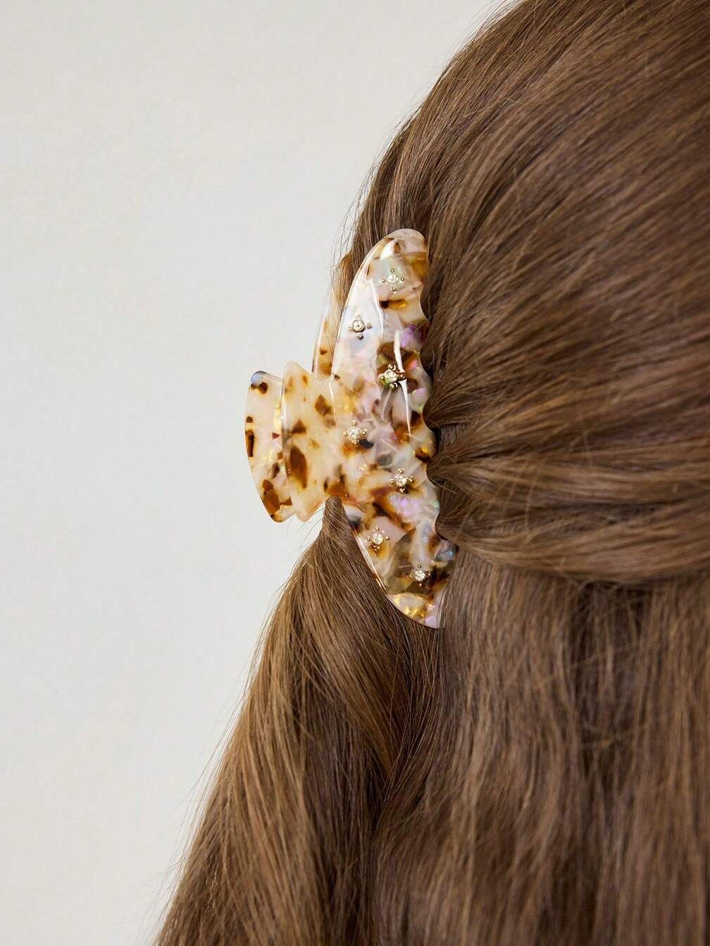 Half-Up with Gemstone Tortoiseshell Clip — Mini Claw Clip Hairstyles