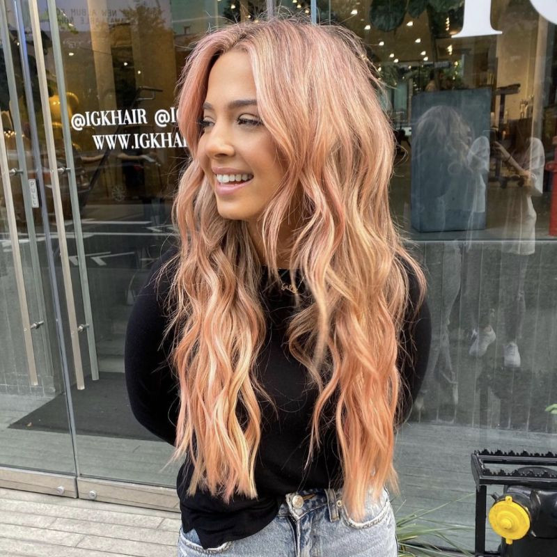 Multi-Dimensional Peach With Highlights Multi-Dimensional Peach With Highlights — Peach Hair