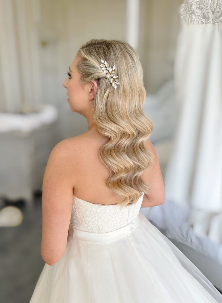Ash Blonde Waves With Ornate Clip — Vintage Wedding Hairstyles