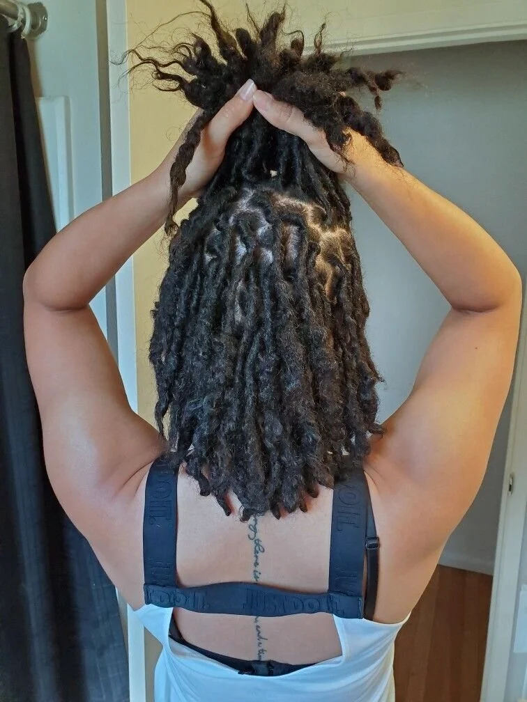 Short Pulled-Up Wavy Locs — Loc Styles