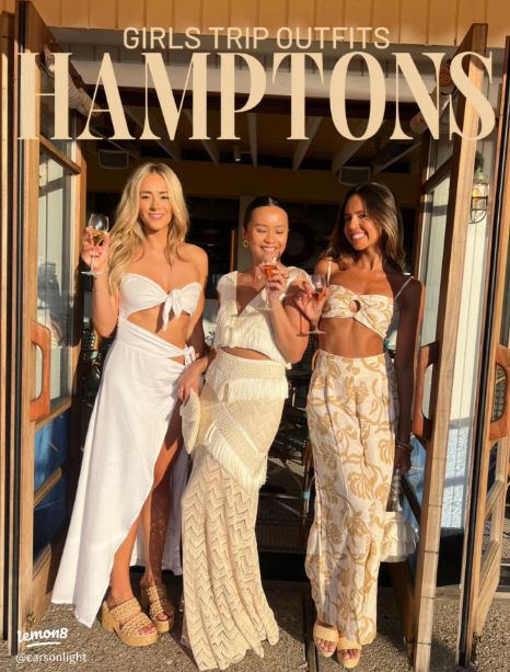 White Tie-Front Top and Skirt for Beach Resort Style — Hamptons Outfits