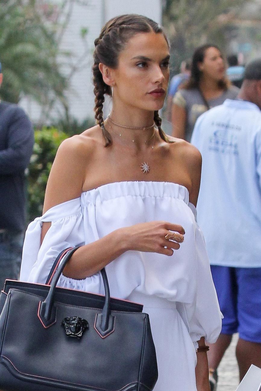 White Gauzy Off-the-Shoulder Top with Voluminous Sleeves and Choker — Off the Shoulder Tops