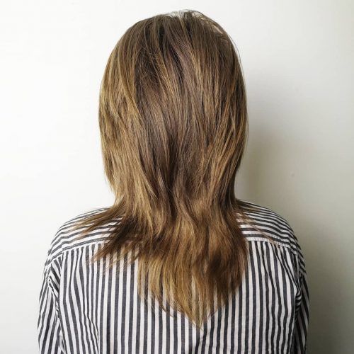 Fine Brown Hair Slight V-Shape — V Cut Hair
