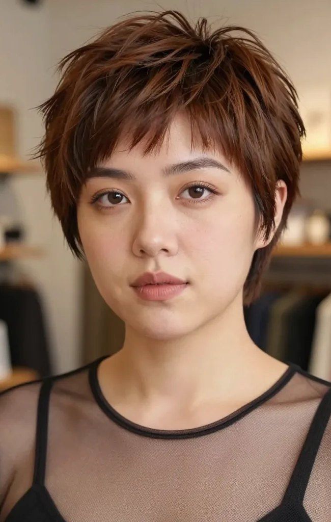 Textured Pixie With Forward Bangs — Haircuts for Round Faces