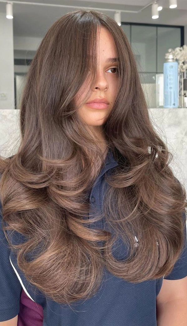 Cascading Curls With Center Part — Haircuts for Long Faces
