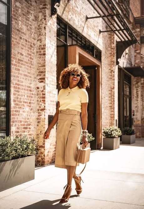 Preppy Polo and Wrap Skirt Ensemble — Round Sunglasses Outfits