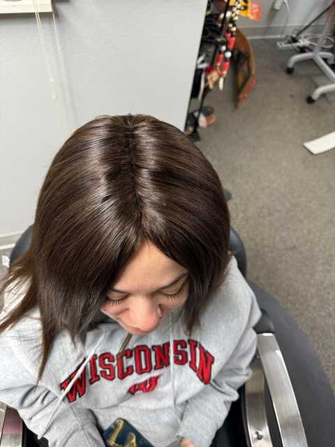 Sleek Dark Brown Bob Sleek Dark Brown Bob — Frontal Sew In