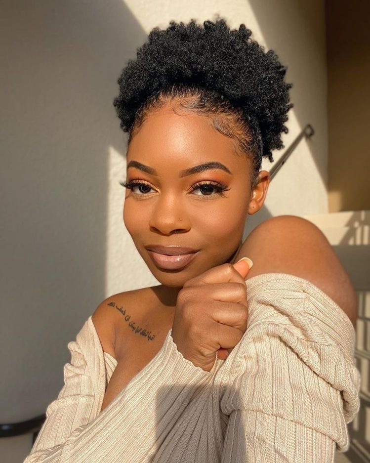 High Afro Puff With Baby Hairs — Natural Hairstyles
