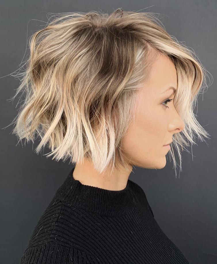 Angled Bob With Textured Waves Angled Bob With Textured Waves — Haircuts for Thick Hair