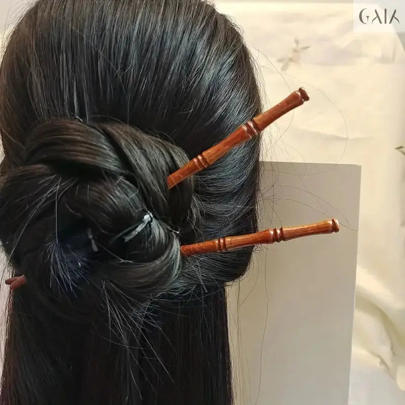 Sleek Bun With Bamboo Sticks — Hair Stick Hairstyles