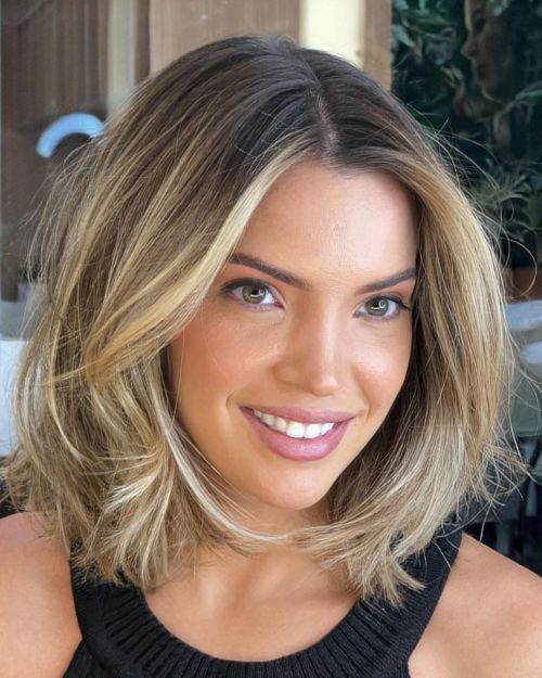 Angled Bob with Pink Tips — Easy Hairstyles for Medium Hair