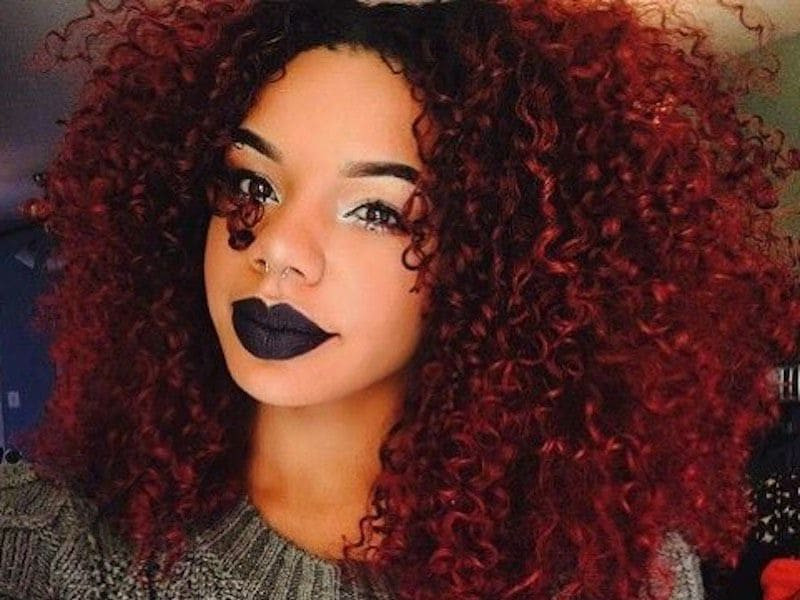 Layers Deep Red Voluminous Curls Layers Deep Red Voluminous Curls — Red Hair on Black Women