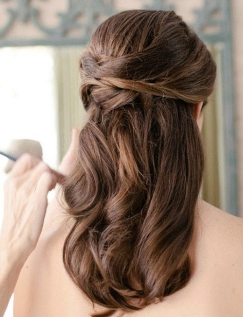 Sophisticated Half-Up Twisted Sections Sophisticated Half-Up Twisted Sections — Rehearsal Dinner Hairstyles