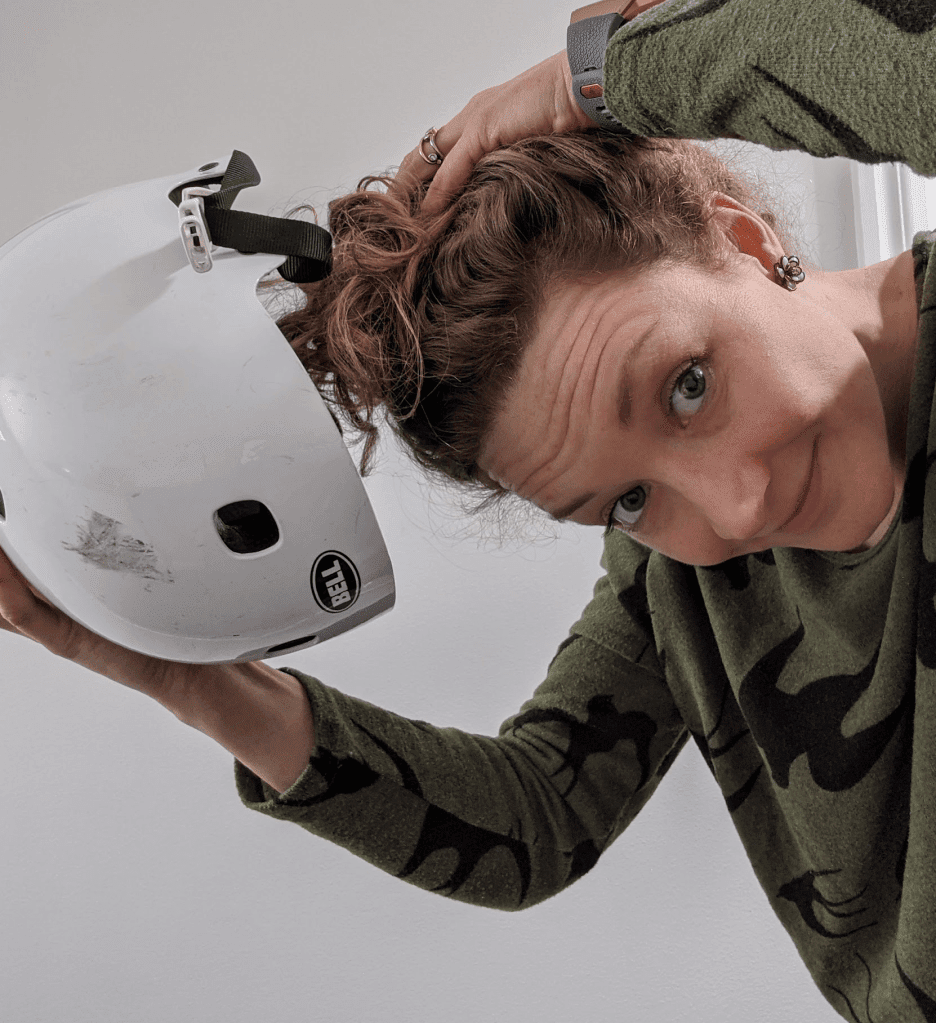 Messy Bun for Easy Removal — Motorcycle Helmet Hairstyles