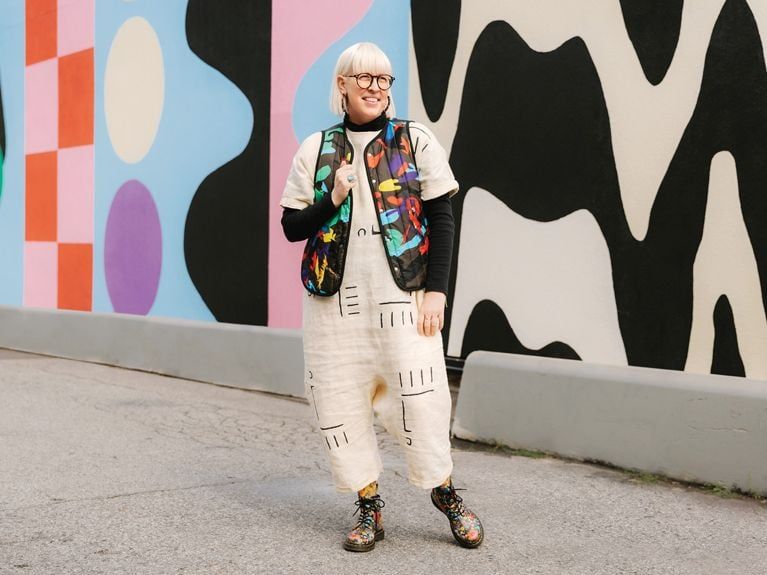 Artistic Layering with Linen Jumpsuit and Vest — Vancouver Outfits