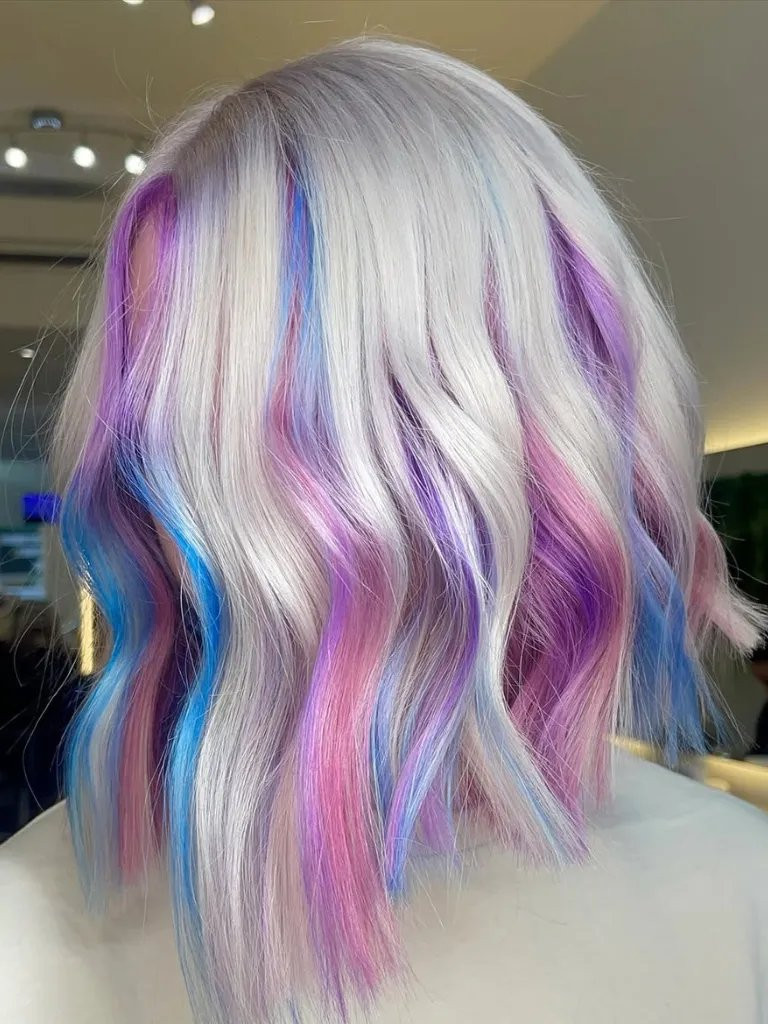Pastel Pink Purple Blue Bob — Pink and Purple Hair